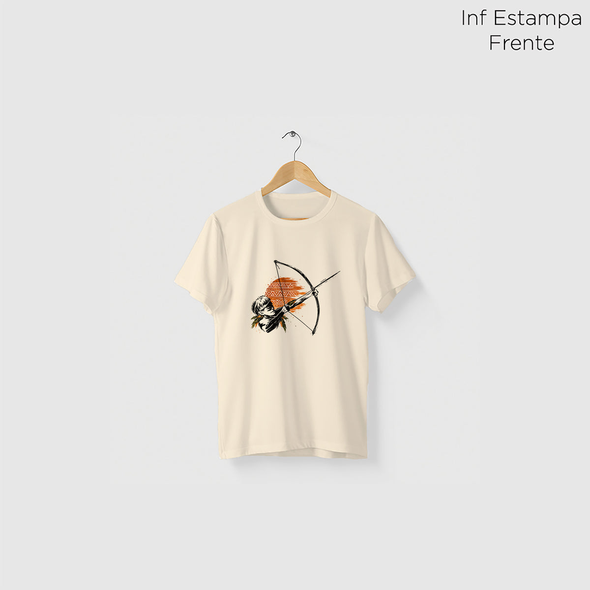 Camiseta Amazônia FLECHA NATIVA - BEGE - cód 2457