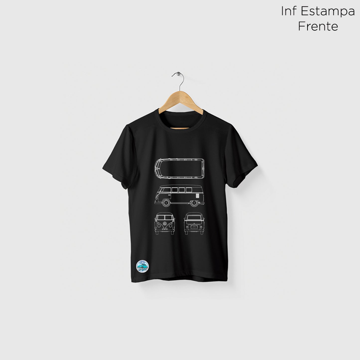 Camiseta Amazônia CAF KOMBI - PRETO - cód caf0006