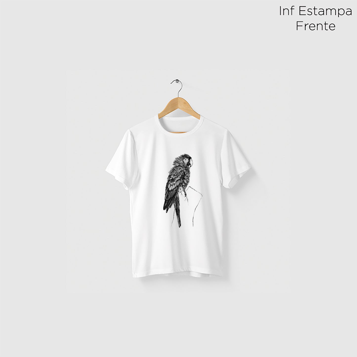 Camiseta Amazônia CHAPADA DOS GUIMARÃES - ARARA VERMELHA - BRANCO - cód 10013