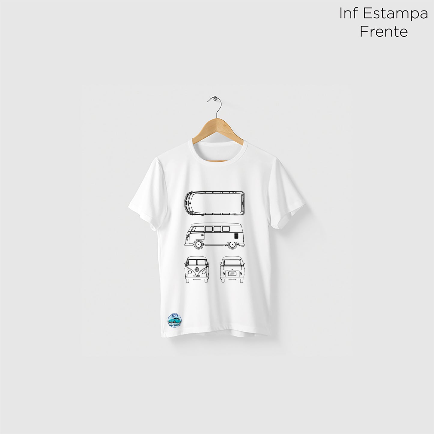 Camiseta Amazônia CAF KOMBI - BRANCO - cód caf0006