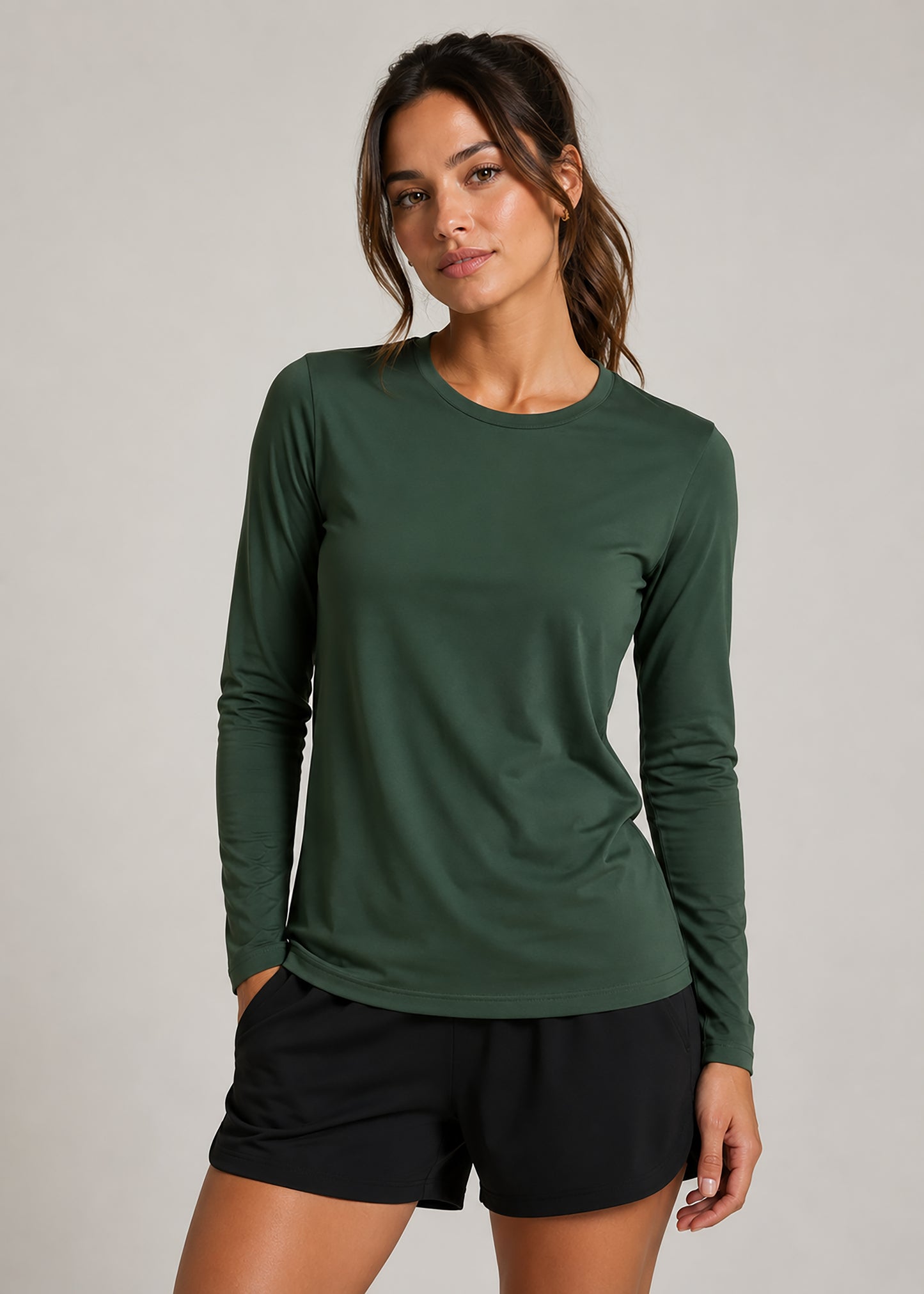 Camiseta Amazônia DRY FIT POLIAMIDA MANGA LONGA - VERDE ESCURO - cód L007P