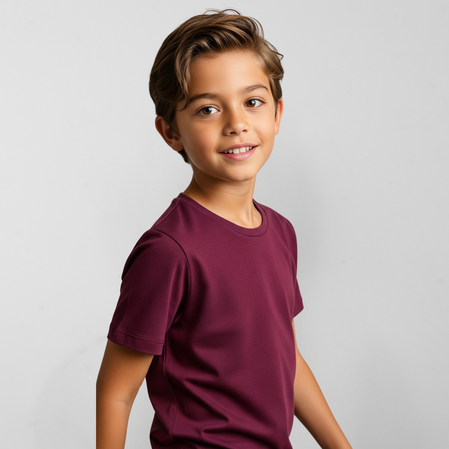 Camiseta Infantil Amazônia ALGODÃO EGÍPCIO - VINHO - cód IL006