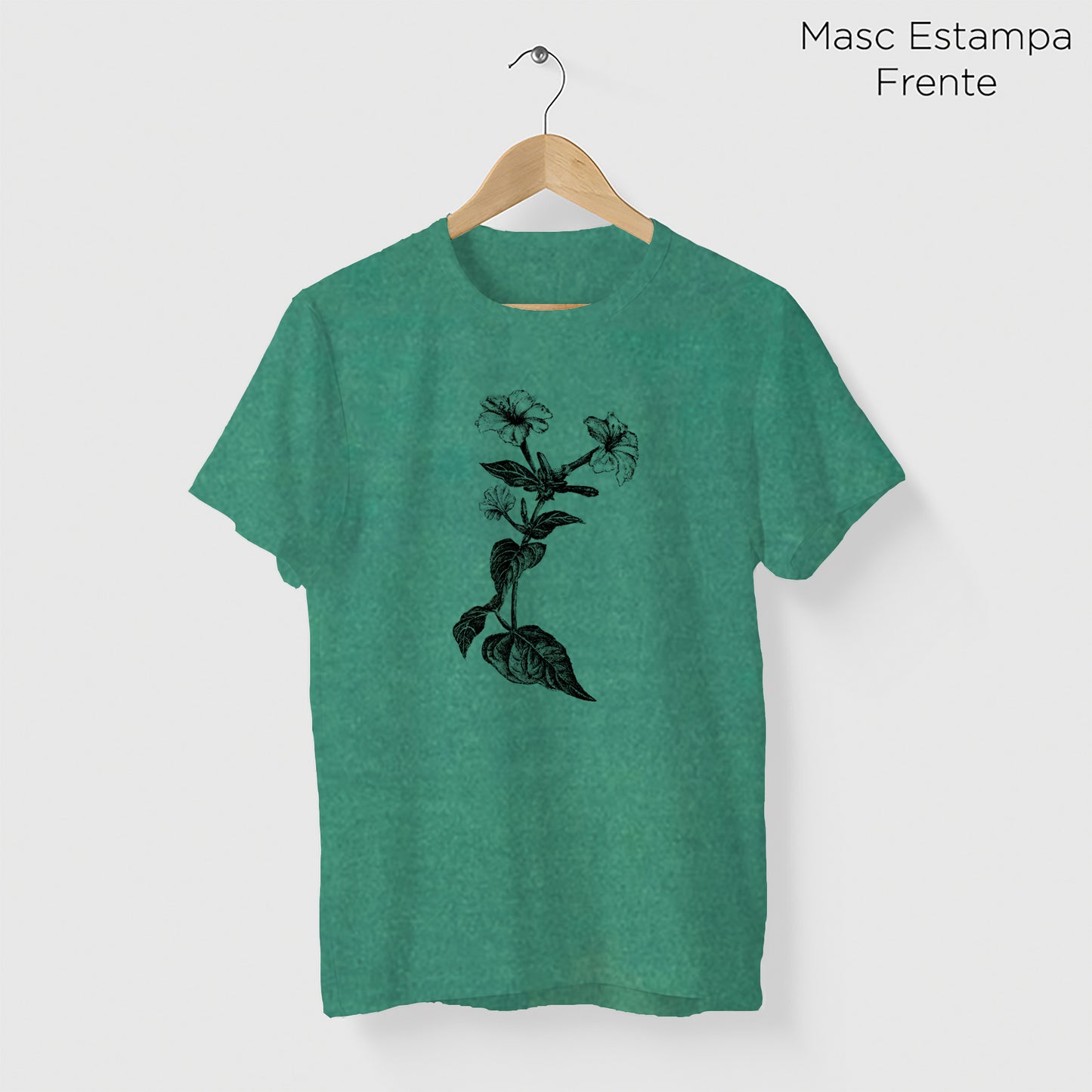 Camiseta Amazônia JALAPÃO - FLOR DA JALAPA - VERDE ESTONADO - cód 10003