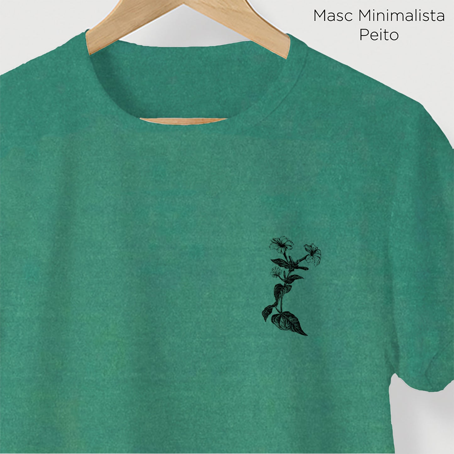 Camiseta Amazônia JALAPÃO - FLOR DA JALAPA - VERDE ESTONADO - cód 10003