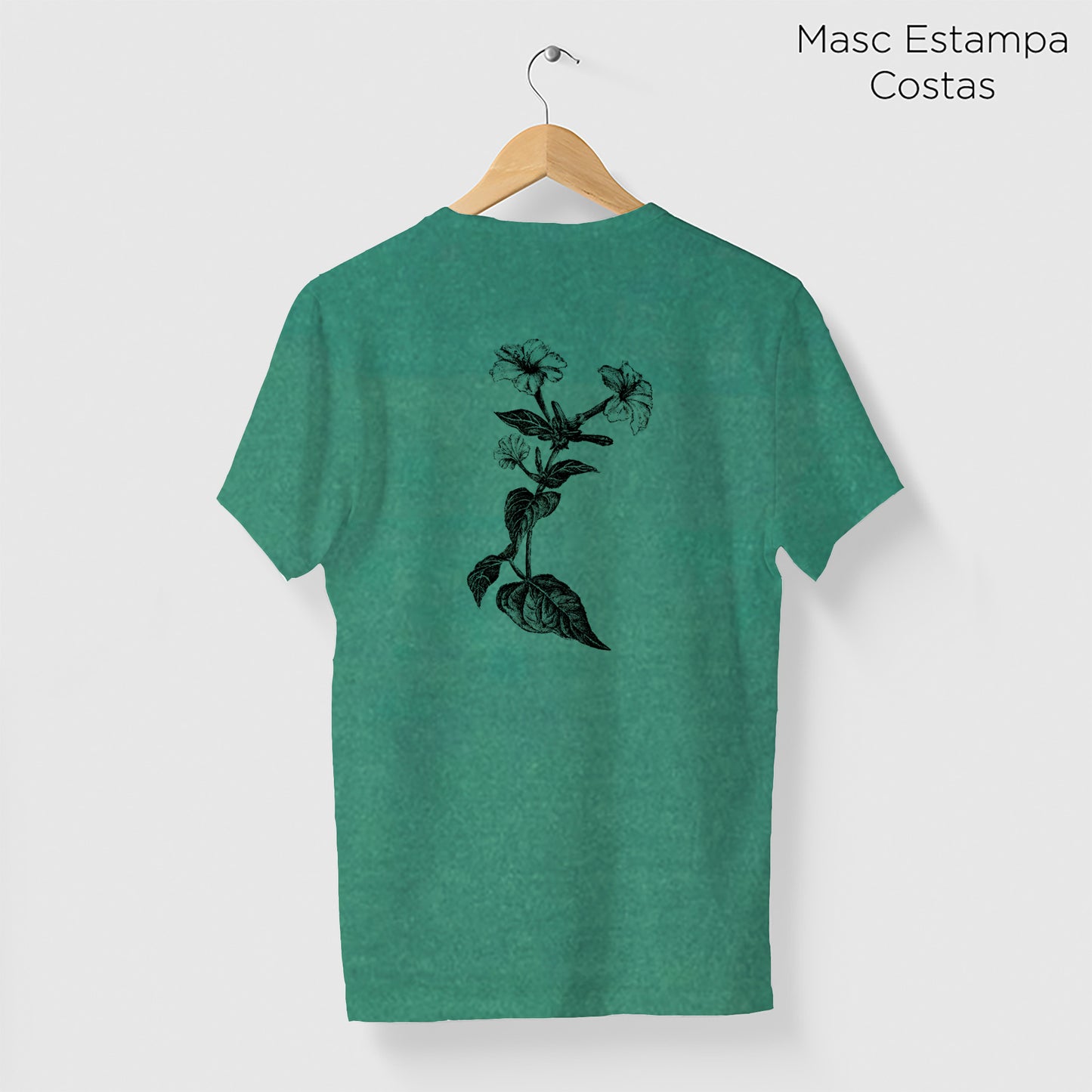 Camiseta Amazônia JALAPÃO - FLOR DA JALAPA - VERDE ESTONADO - cód 10003