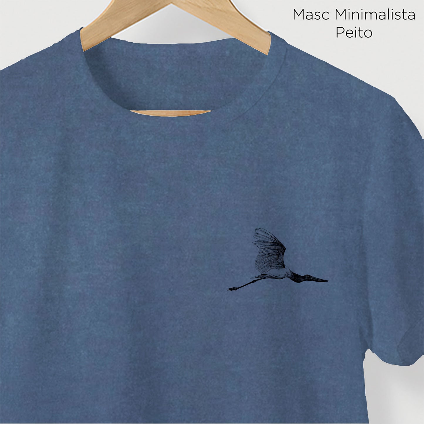 Camiseta Amazônia PANTANAL - TUIUIÚ - AZUL ESTONADO - cód 10009