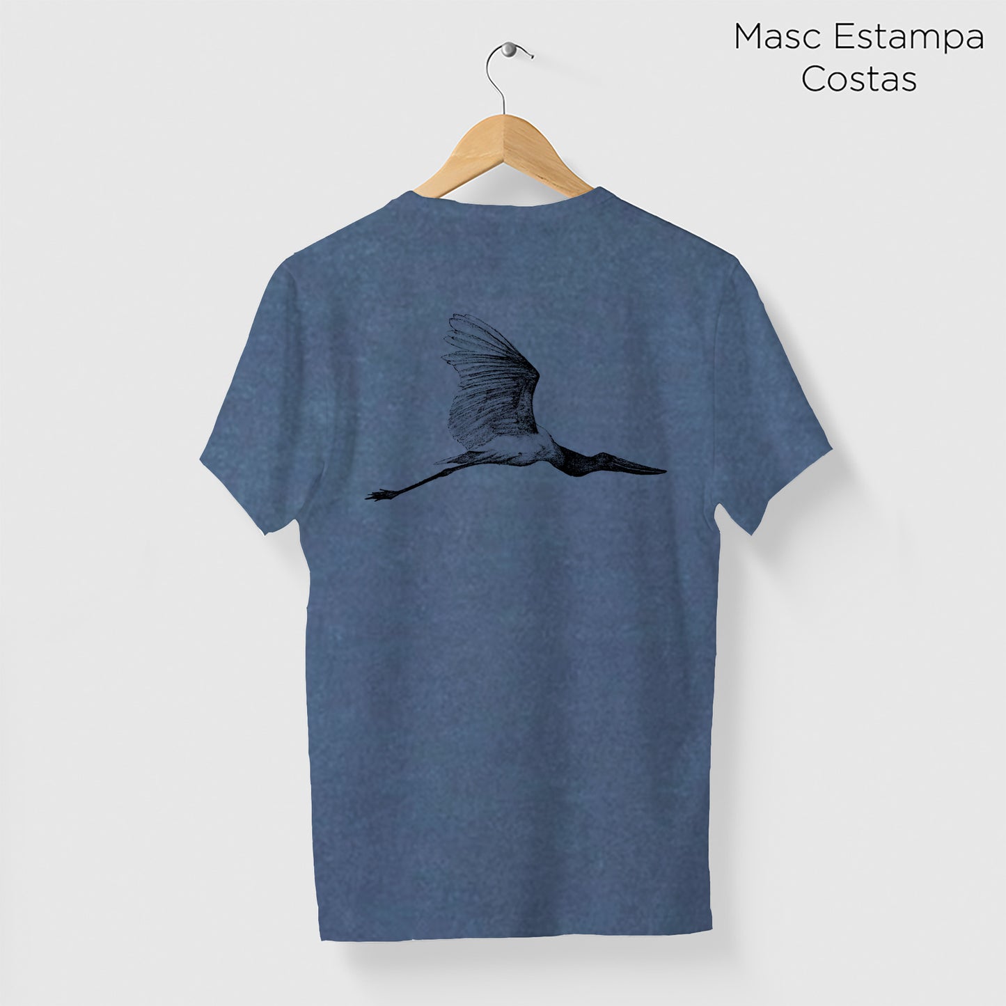 Camiseta Amazônia PANTANAL - TUIUIÚ - AZUL ESTONADO - cód 10009