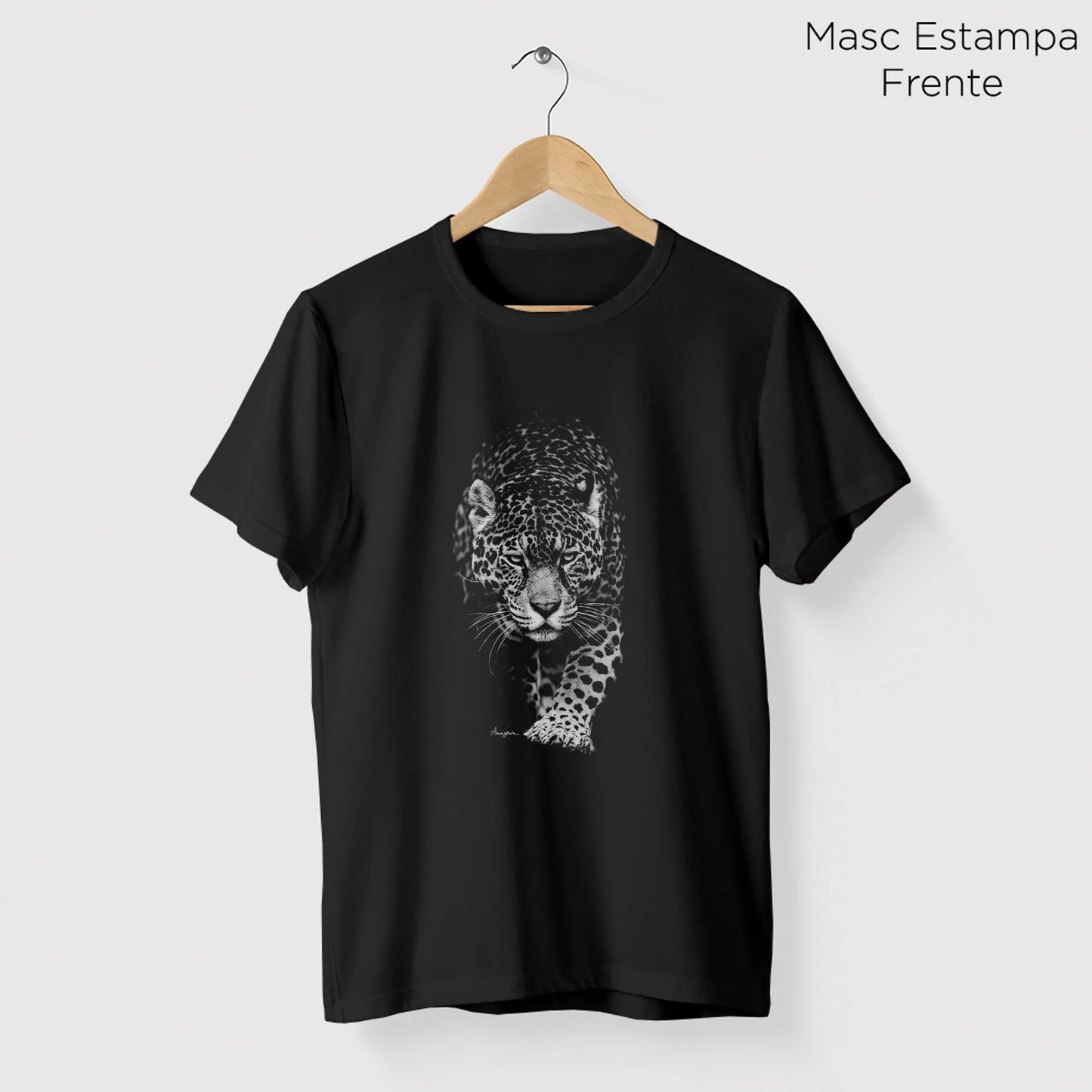 Camiseta Amazônia ONÇA P&B – PRETO - cód 0248