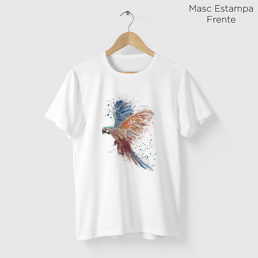 Camiseta Amazônia CORES DA ARARA - BRANCO - cód 0003