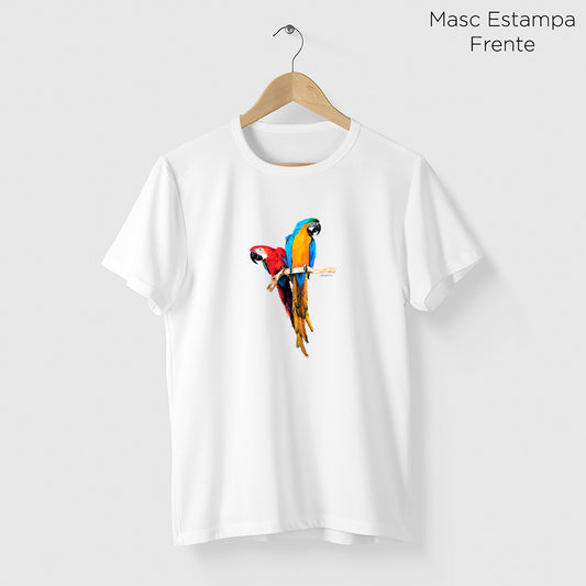 Camiseta Amazônia ARARAS VERMELHA E CANINDÉ - BRANCO - cód 0035