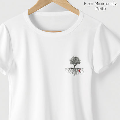 Camiseta Amazônia ÁRVORE CORAÇÃO DA NATUREZA - BRANCO - cód 0036