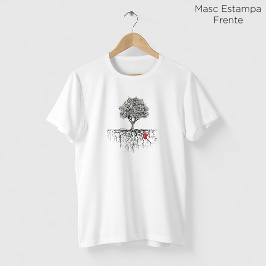 Camiseta Amazônia ÁRVORE CORAÇÃO DA NATUREZA - BRANCO - cód 0036