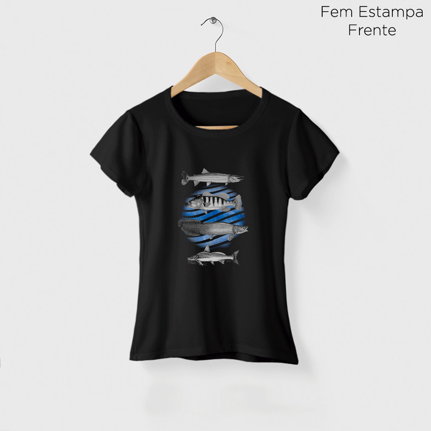 Camiseta Amazônia PEIXES DA AMAZÔNIA - PRETO - cód 0164
