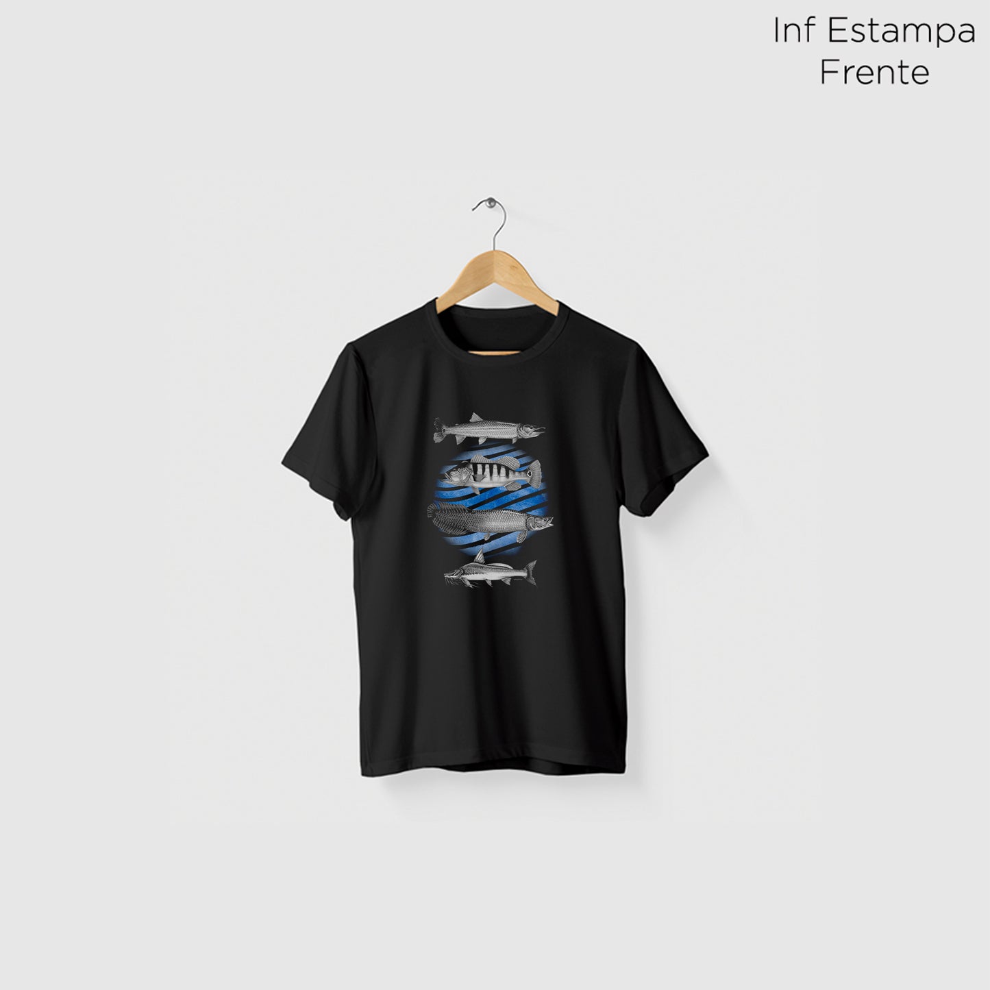 Camiseta Amazônia PEIXES DA AMAZÔNIA - PRETO - cód 0164