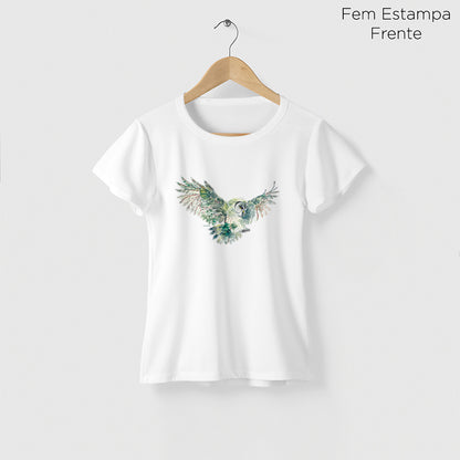 Camiseta Amazônia CORUJA FLORESTA – BRANCO - cód 0165