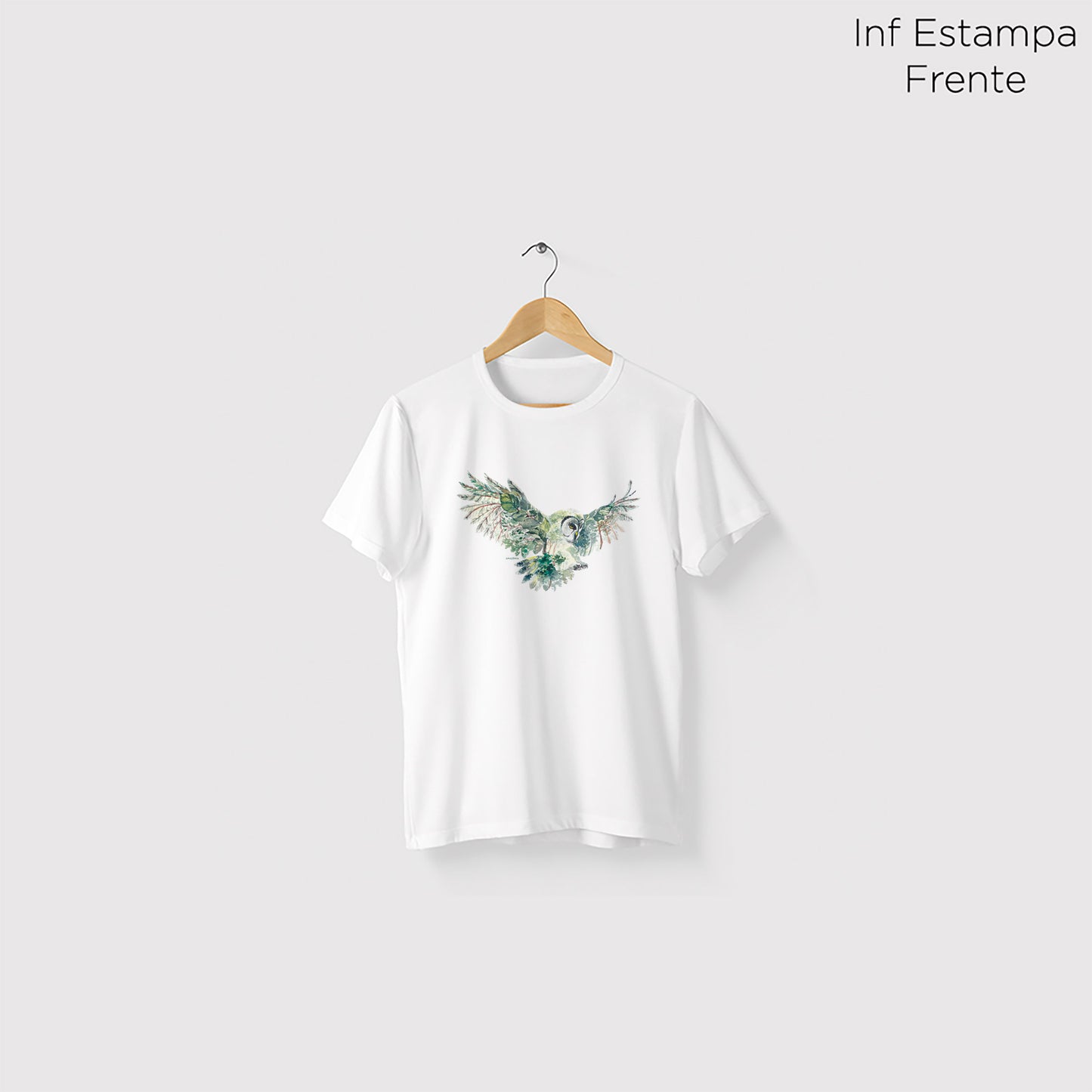 Camiseta Amazônia CORUJA FLORESTA – BRANCO - cód 0165