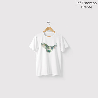 Camiseta Amazônia CORUJA FLORESTA – BRANCO - cód 0165