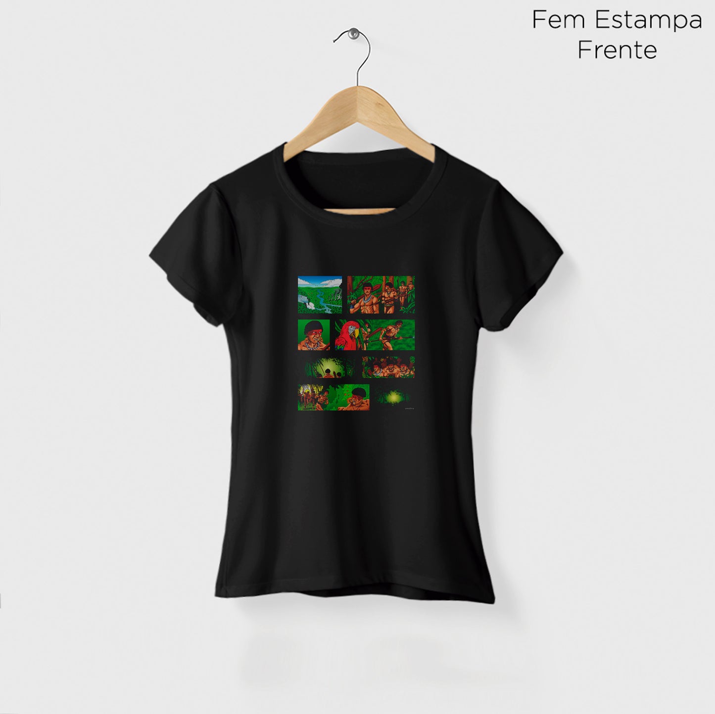 Camiseta Amazônia HISTORIA EM QUADRINHOS - PRETO - cód 0176
