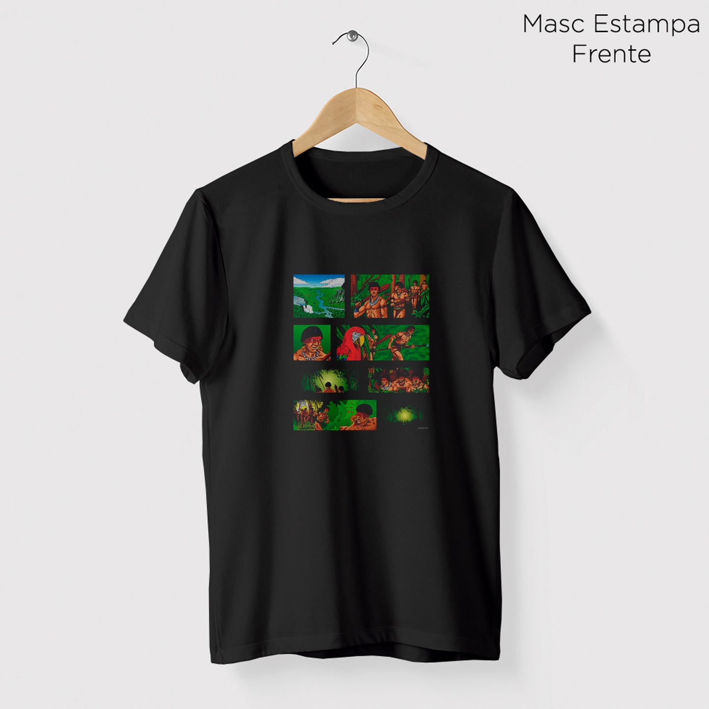 Camiseta Amazônia HISTORIA EM QUADRINHOS - PRETO - cód 0176