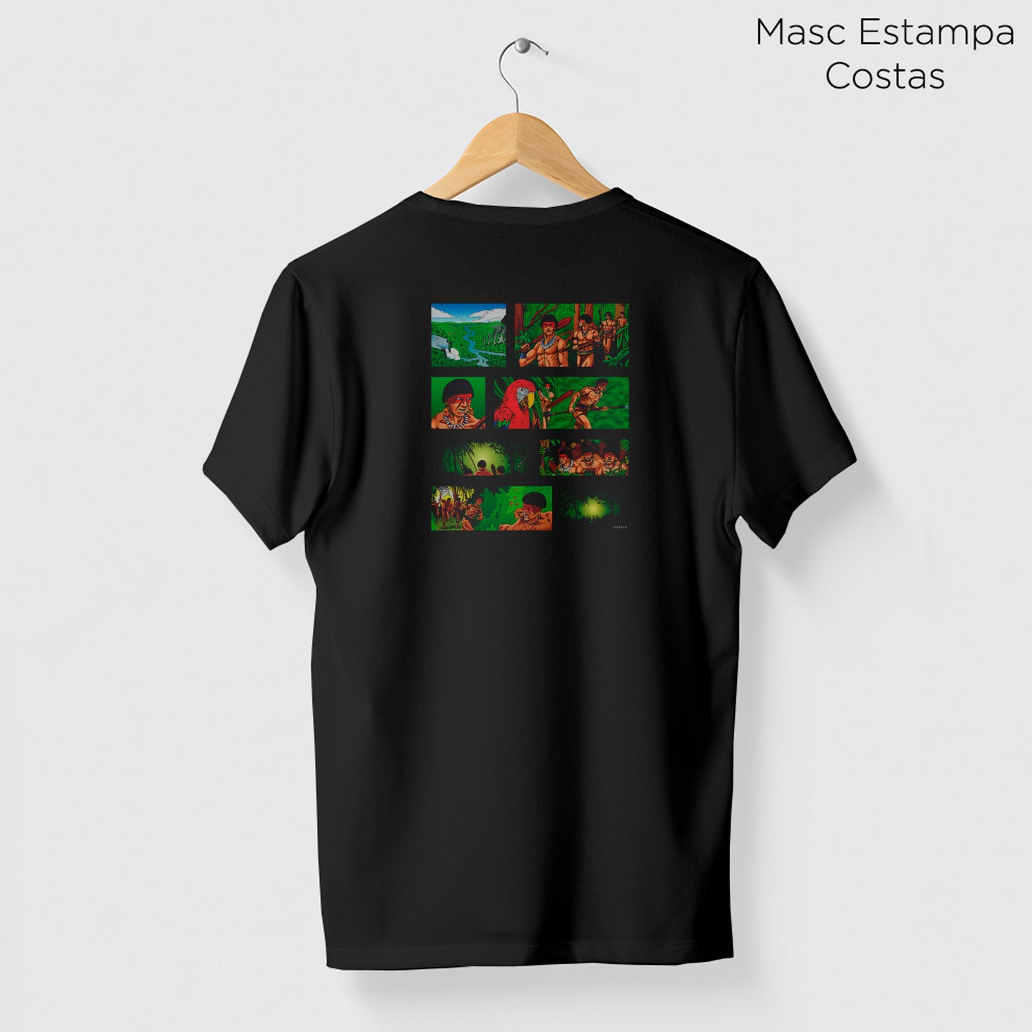 Camiseta Amazônia HISTORIA EM QUADRINHOS - PRETO - cód 0176