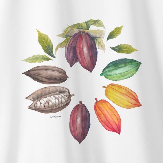 Camiseta Amazônia MANDALA CACAU - BRANCO - cód 0179