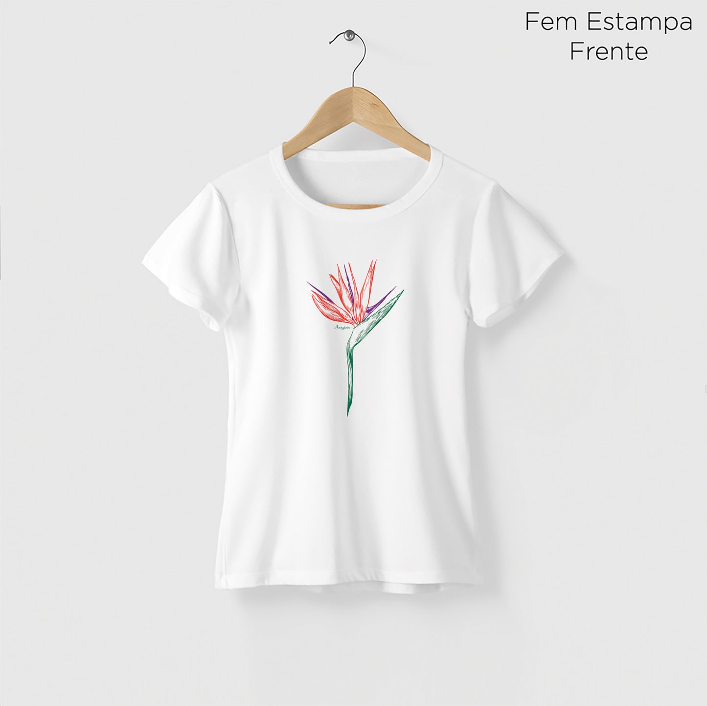 Camiseta Amazônia ESTRELÍCIA - BRANCO - cód 0196