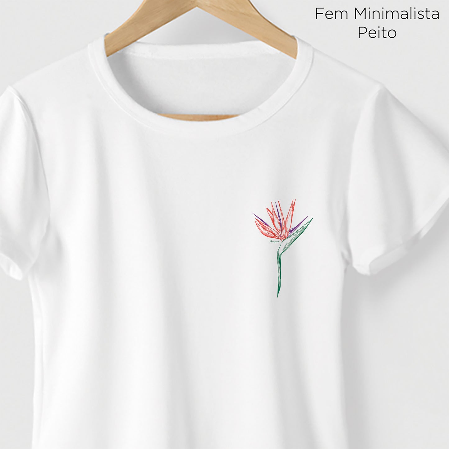Camiseta Amazônia ESTRELÍCIA - BRANCO - cód 0196