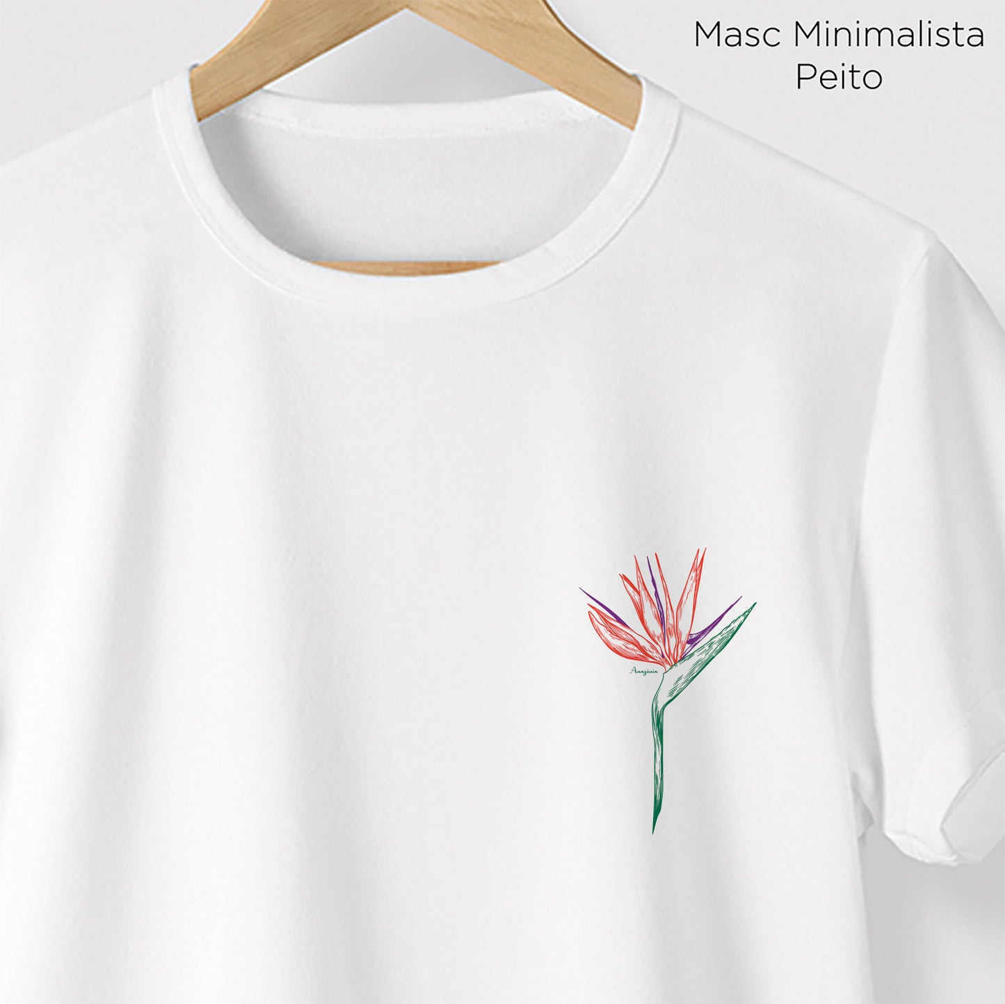 Camiseta Amazônia ESTRELÍCIA - BRANCO - cód 0196
