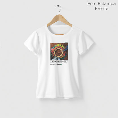 Camiseta Amazônia TERRA INDIGENA - BRANCO - cód 0410