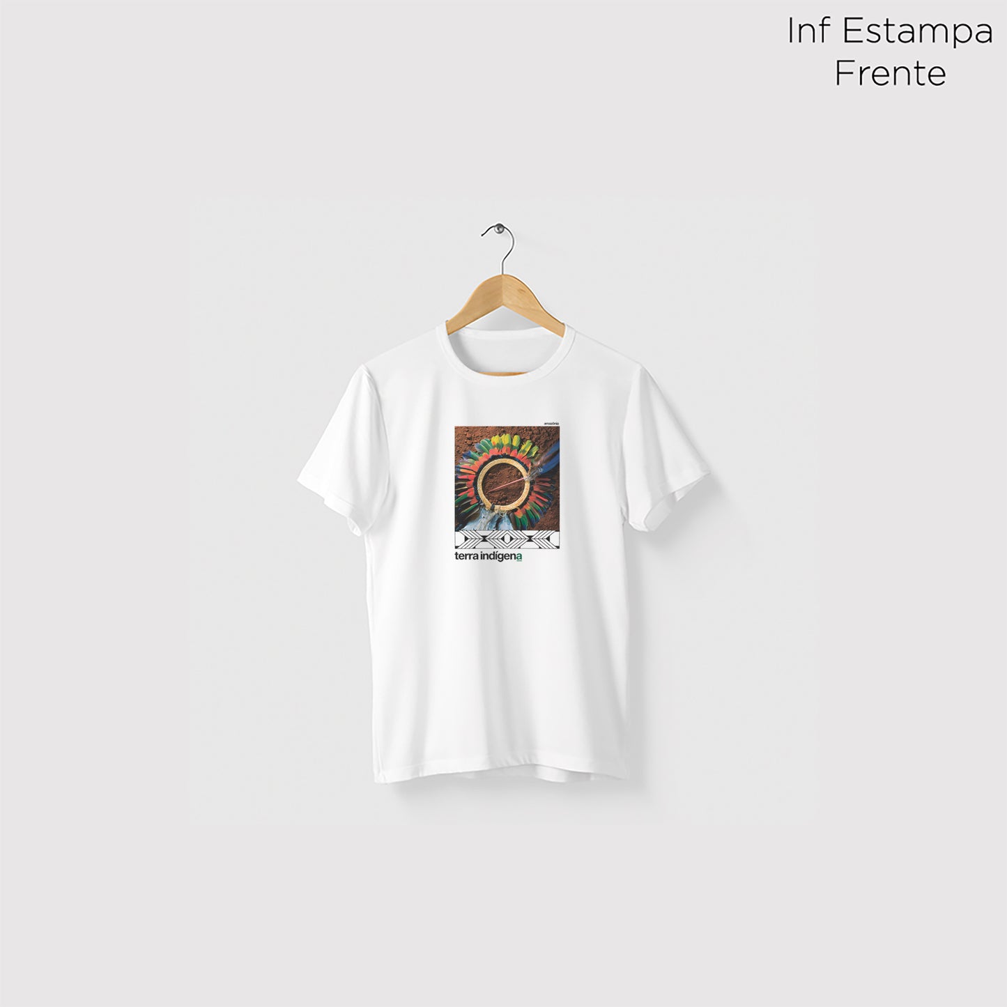 Camiseta Amazônia TERRA INDIGENA - BRANCO - cód 0410