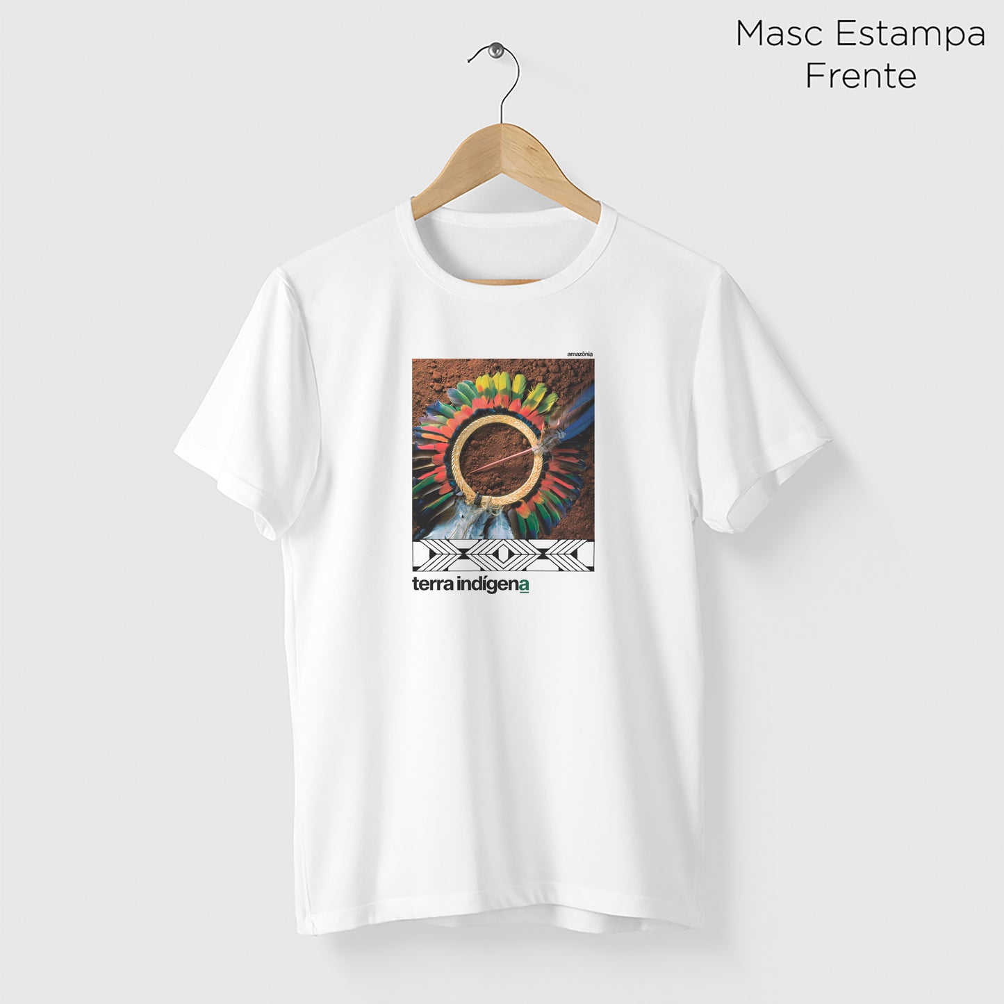 Camiseta Amazônia TERRA INDIGENA - BRANCO - cód 0410