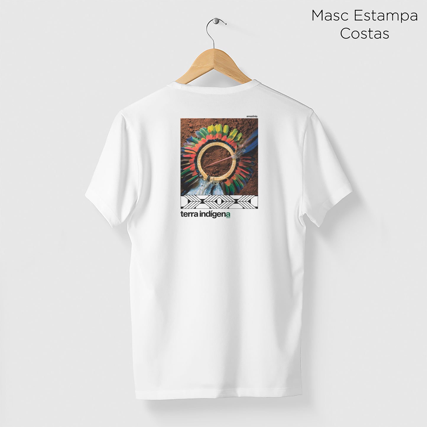 Camiseta Amazônia TERRA INDIGENA - BRANCO - cód 0410
