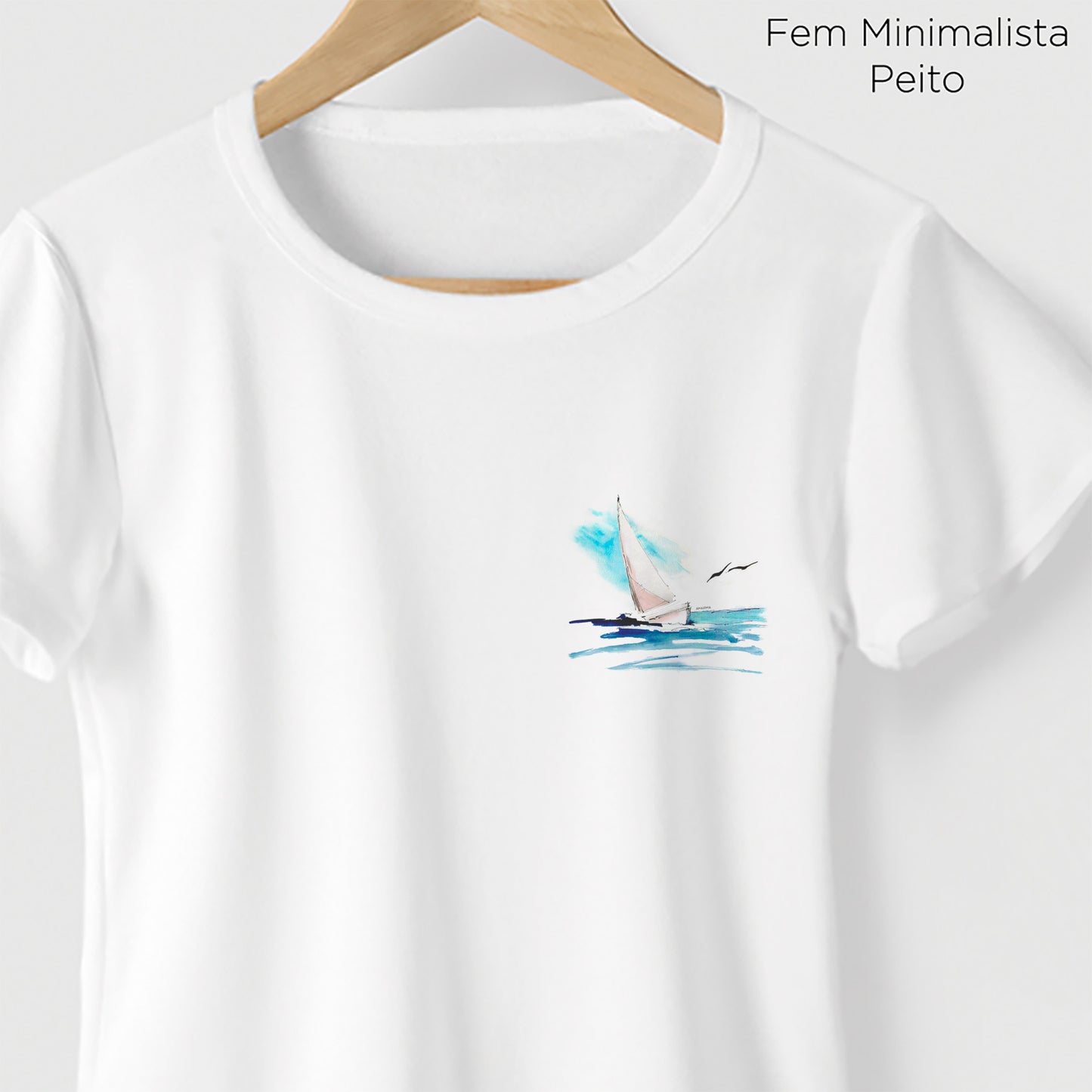 Camiseta Amazônia BARCO E MAR - BRANCO - cód 0438