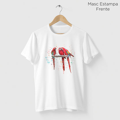 Camiseta Amazônia ARARAS AQUARELA - BRANCO - cód 0478