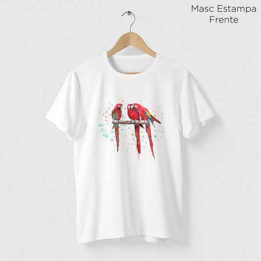 Camiseta Amazônia ARARAS AQUARELA - BRANCO - cód 0478