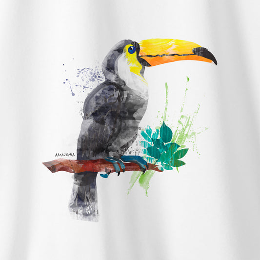 Camiseta Amazônia TUCANO TINTA - BRANCO - cód 0516