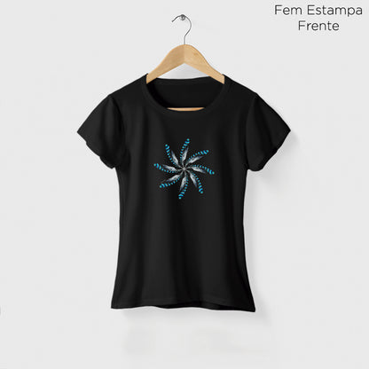 Camiseta Amazônia MANDALA 8 PENAS - PRETO - cód 0522
