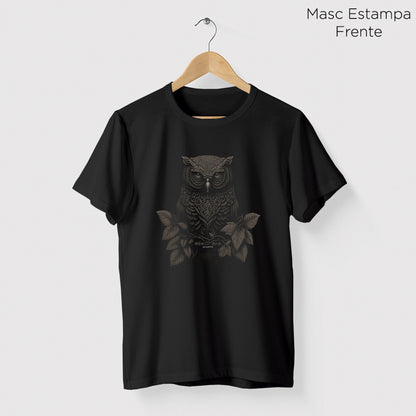 Camiseta Amazônia CORUJA TRIBAL - PRETO - cód 0561