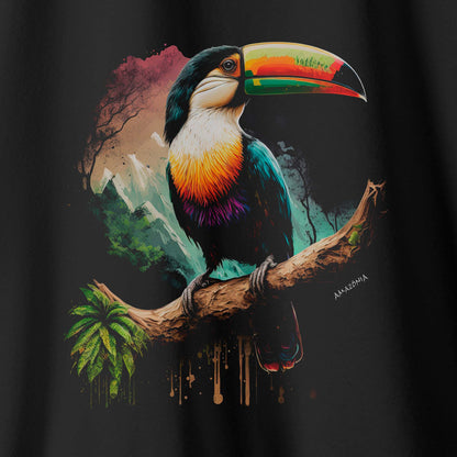 Camiseta Amazônia TUCANO PAISAGEM - PRETO - cód 0643