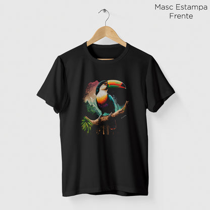 Camiseta Amazônia TUCANO PAISAGEM - PRETO - cód 0643