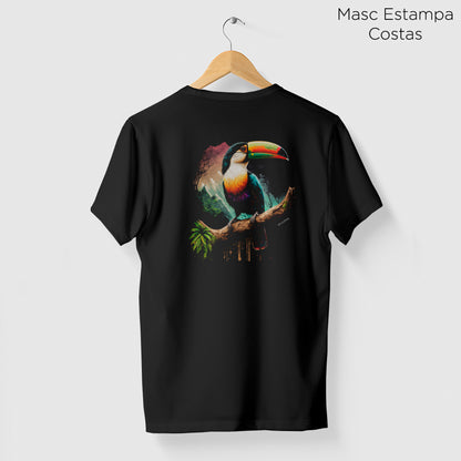 Camiseta Amazônia TUCANO PAISAGEM - PRETO - cód 0643