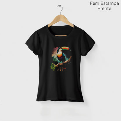 Camiseta Amazônia TUCANO PAISAGEM - PRETO - cód 0643