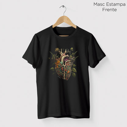 Camiseta Amazônia FLORESTA CORAÇÃO - PRETO - cód 0680