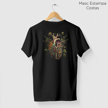 Camiseta Amazônia FLORESTA CORAÇÃO - PRETO - cód 0680