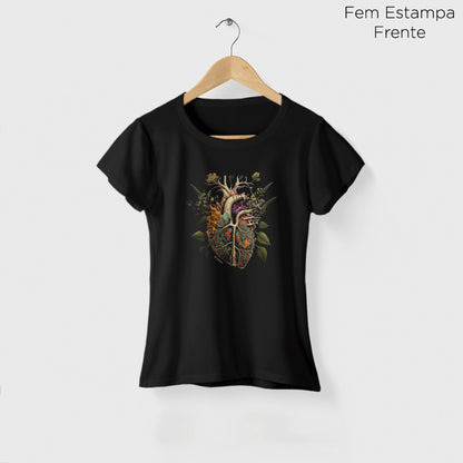 Camiseta Amazônia FLORESTA CORAÇÃO - PRETO - cód 0680