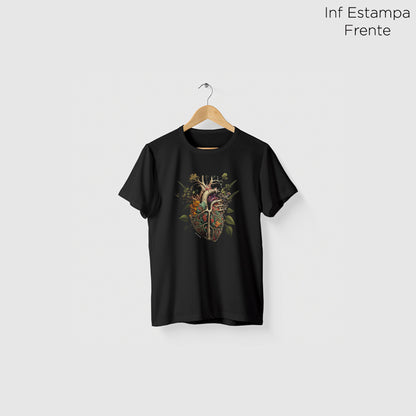 Camiseta Amazônia FLORESTA CORAÇÃO - PRETO - cód 0680
