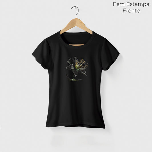 Camiseta Amazônia LINE FLOWER - PRETO - cód 0689