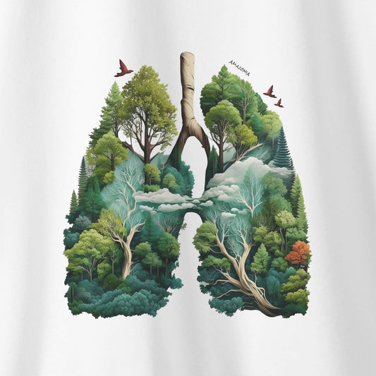 Camiseta Amazônia PULMÃO - BRANCO - cód 0700