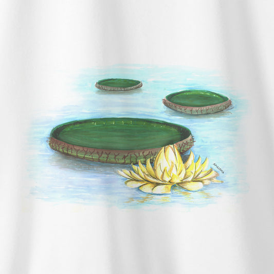 Camiseta Amazônia VITÓRIA-RÉGIA - BRANCO - cód 0742