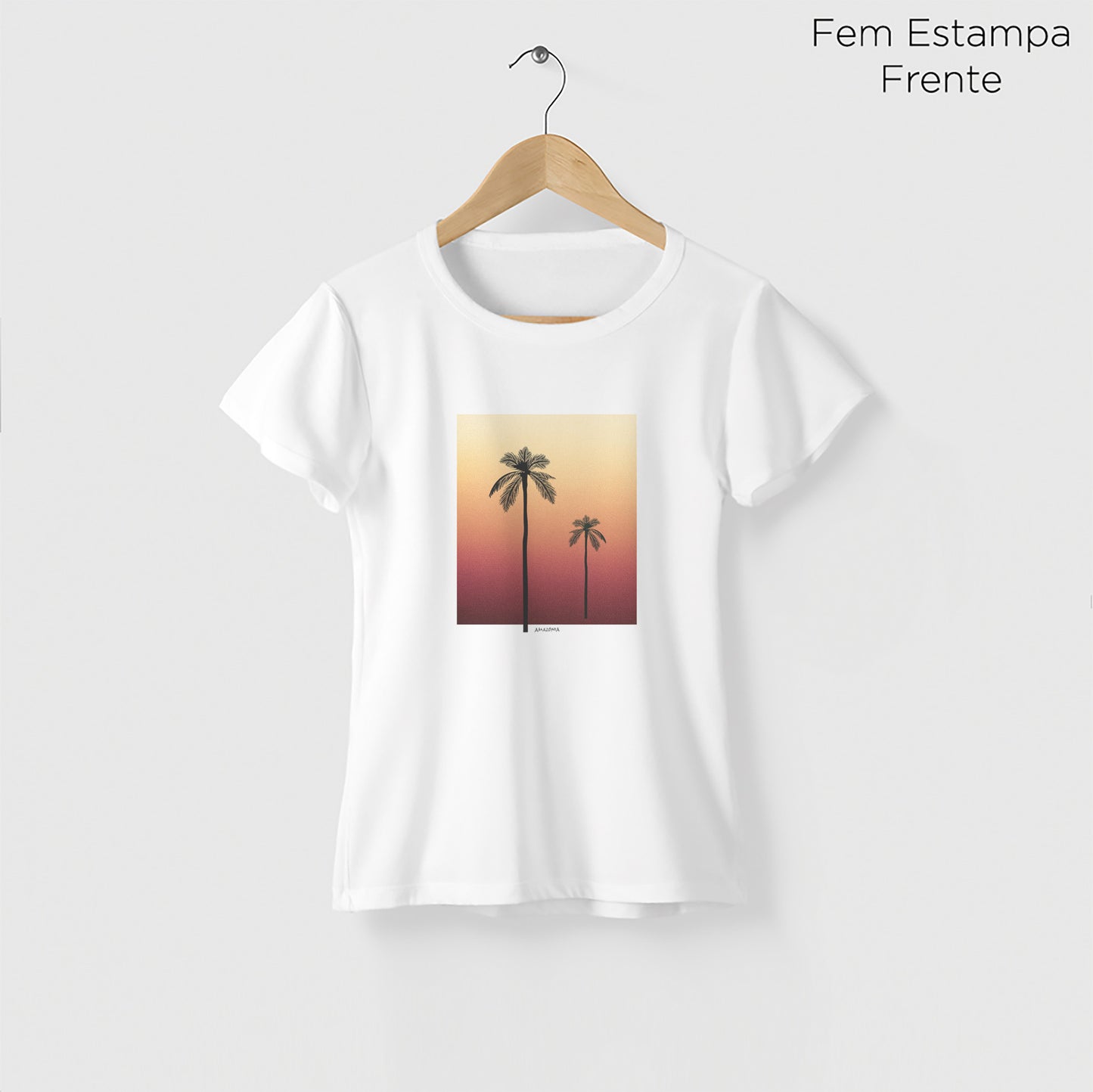 Camiseta Amazônia SUNSET PALM - BRANCO - cód 0765